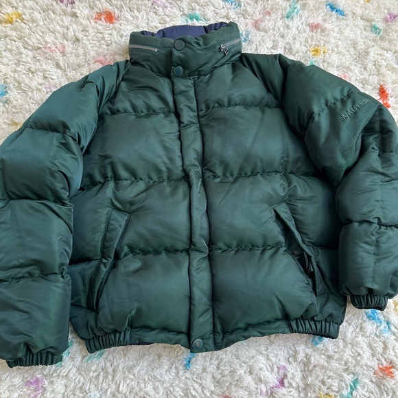 Vintage 90s Y2K Nautica Reversible Goose Down Puffer Jacket - Picture 7 of 7